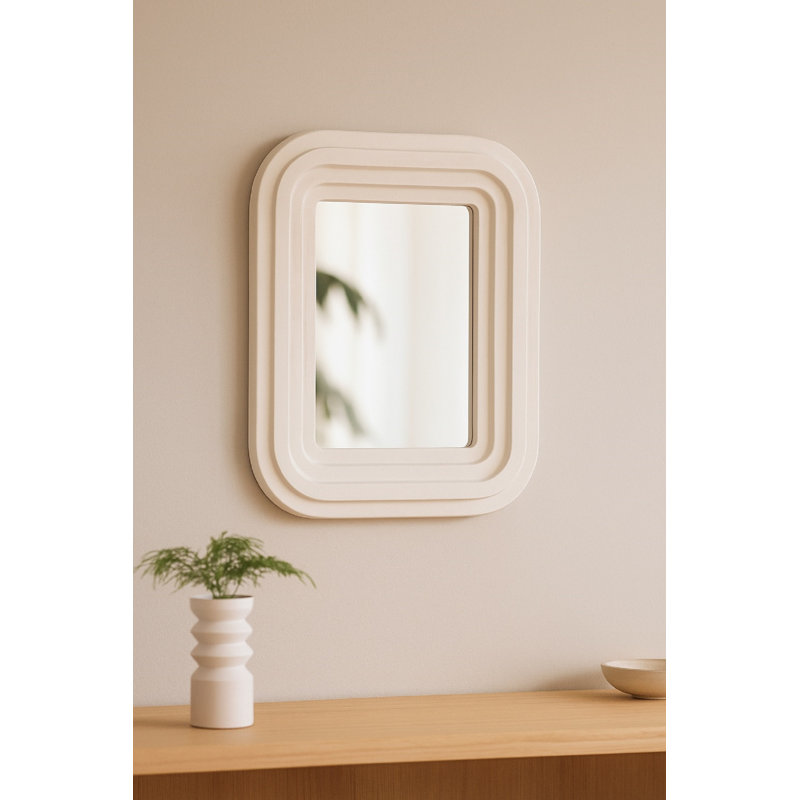 Mirror Aluminium MDF White Square