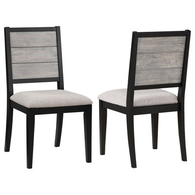 Chaise de salle à manger Elodie en bois gris et noir (ensemble de 2)