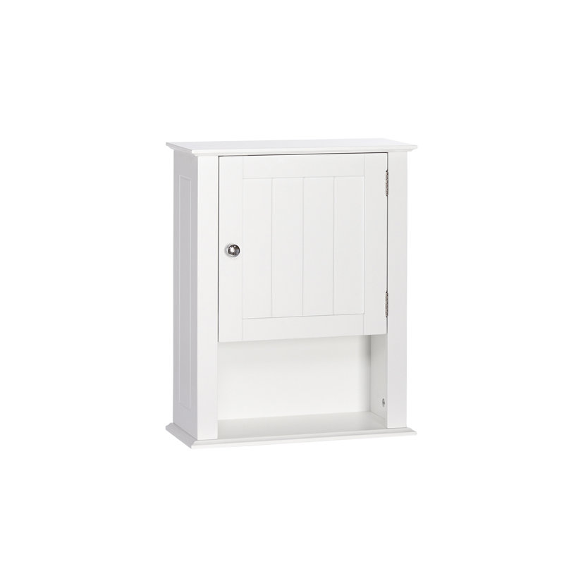 RiverRidge Ashland Single Door Bathroom and Laundry Wall Mount Storage Medicine Cabinet, White