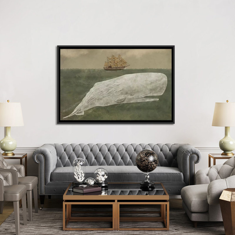 Loin de Nantucket - impression sur toile, H 40 po x l 60 po x P 1,5 po, Toile avec cadre noir, Pas de tapis