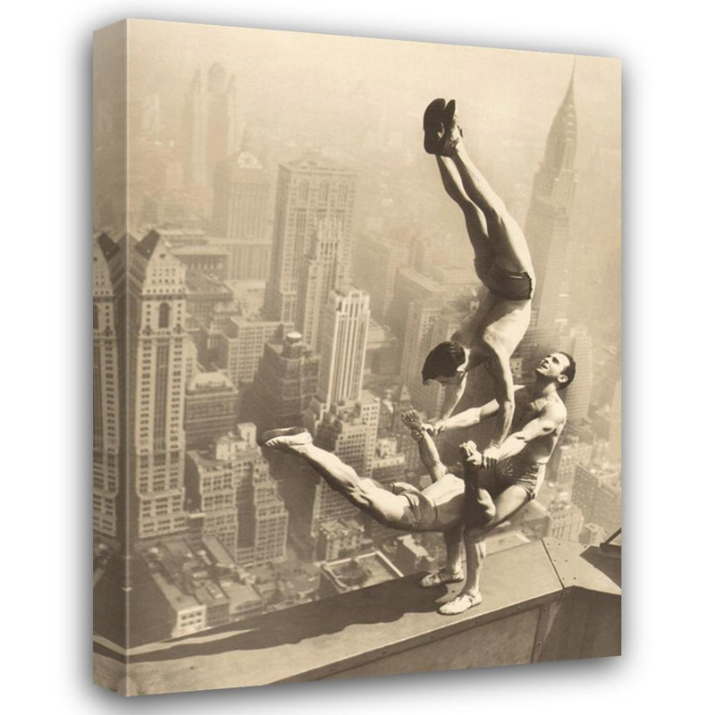 Acrobats on the Empire State Building, 18" H x 13" W