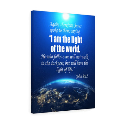 Faith Works John 8:12 - Wrapped Canvas Print