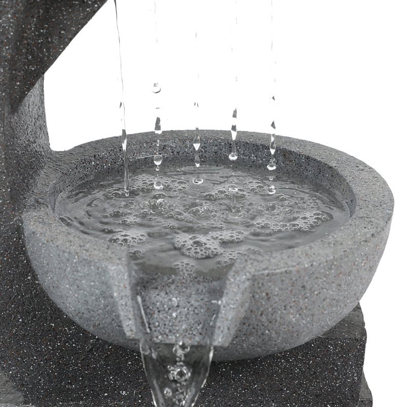 Hand Crafted Weather Resistant Floor Fountain with Light