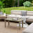 HDPE Outdoor Coffee Table, All-Weather Rectangle Patio Coffee Table, Plastic Outdoor Patio Table with Slatted Tabletop for Garden, Balcony, Backyard, Gray-394062796