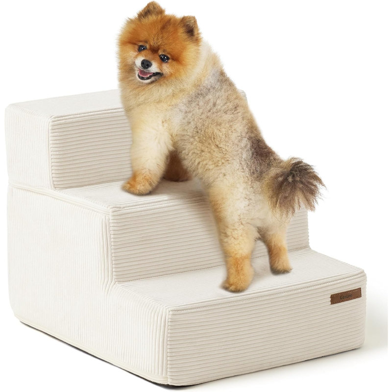 Stairs With 3 Steps, 13.5" H x 15" W x 18" D, Beige