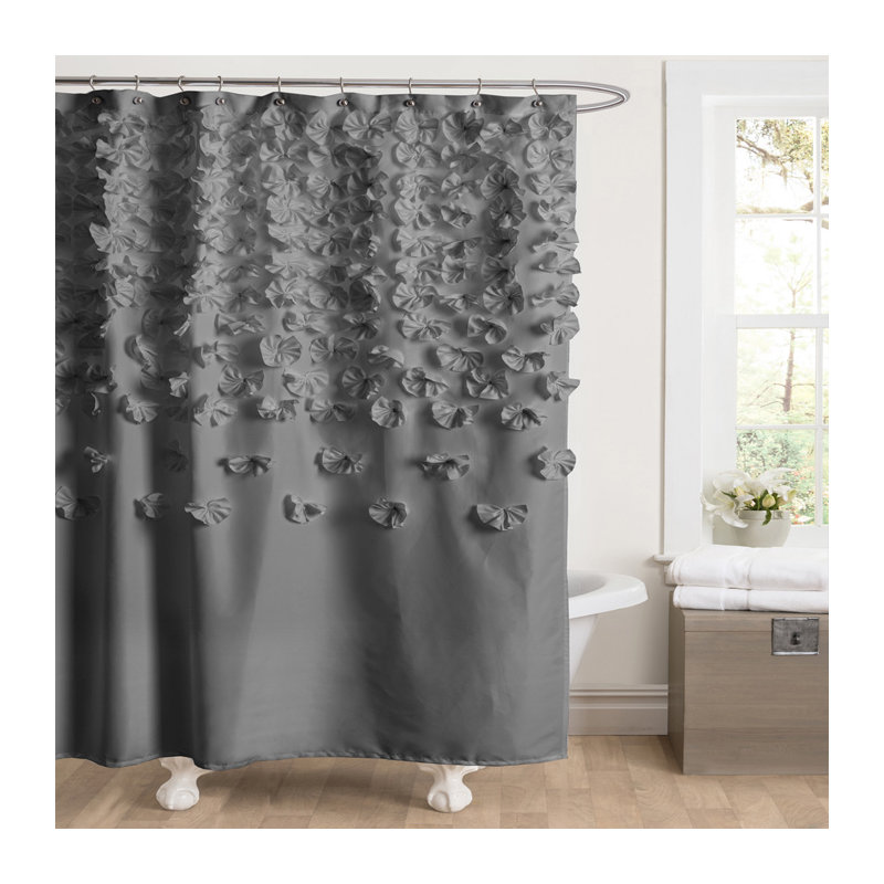 Danielo Polyester Shower Curtain, Grey