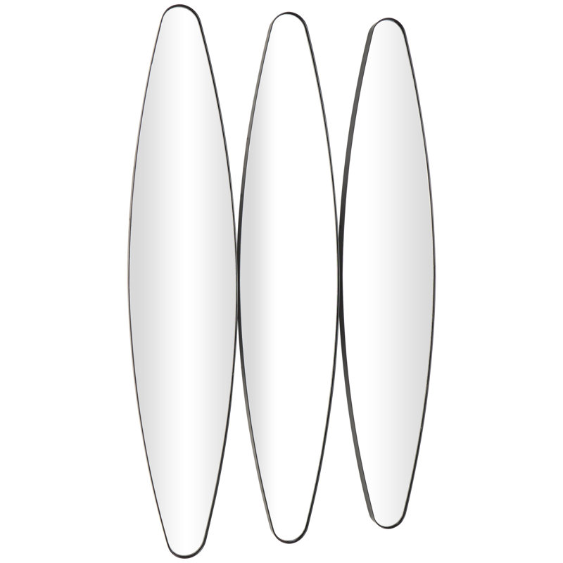 Ensemble de miroirs muraux ovales en métal