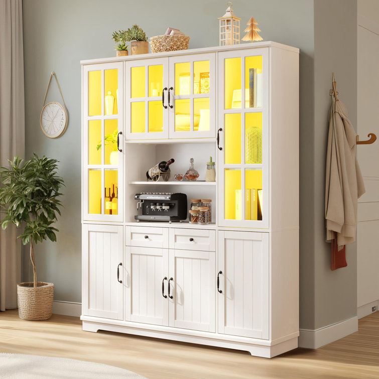 Duniya 79" Modern Accent Cabinet With Doors & Led Lights