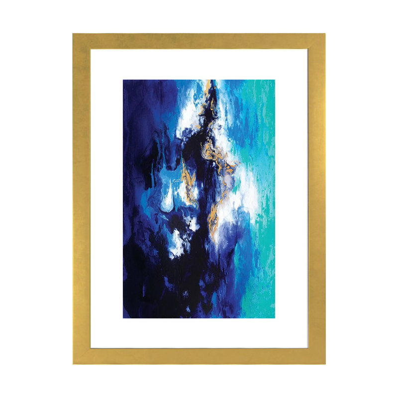 Chanson de la mer par Spell rebond Fine Art - reproduction d'art, 32" H x 24" W x1" D, Gold Paper, Blanc