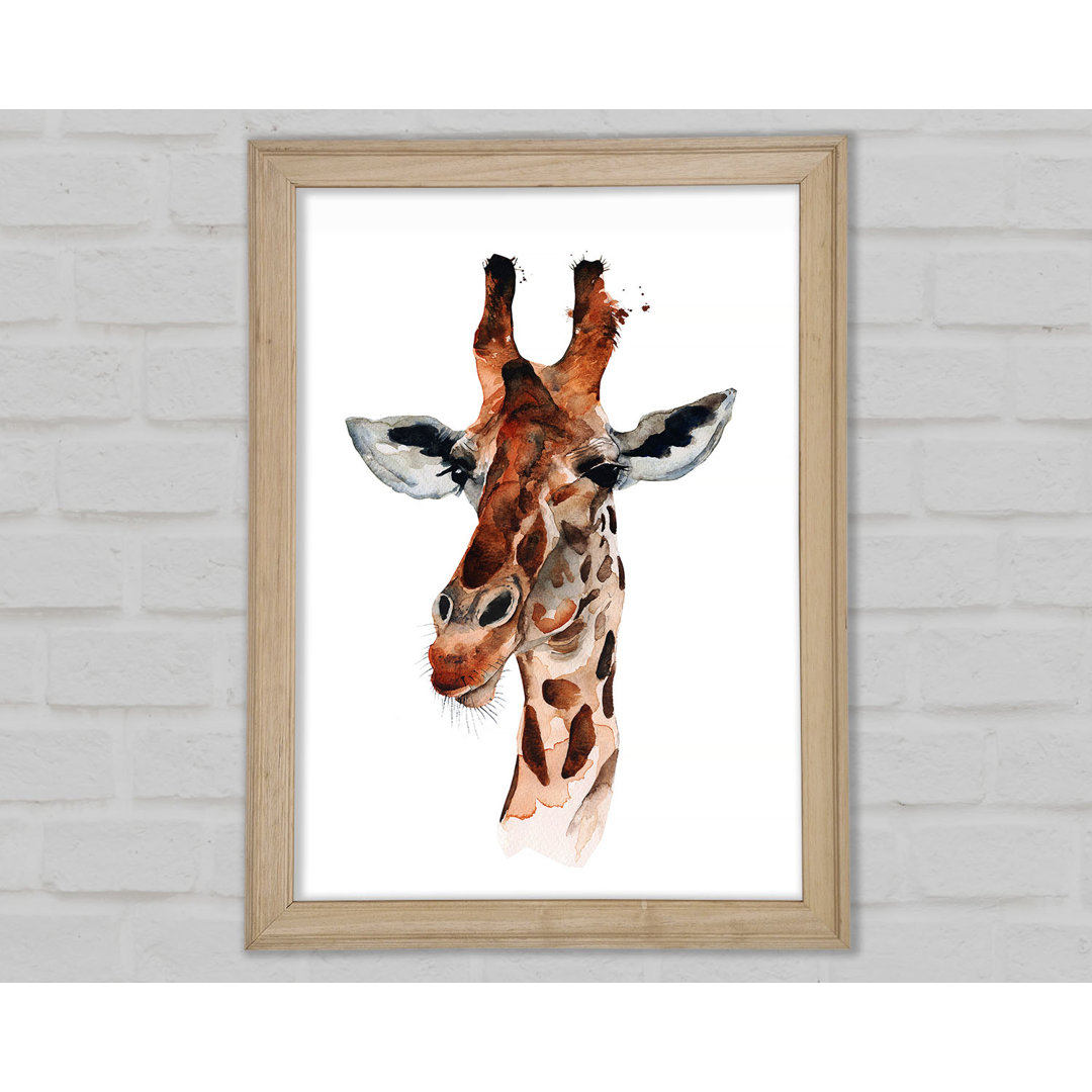 Neugierige Giraffe Gerahmter Druck