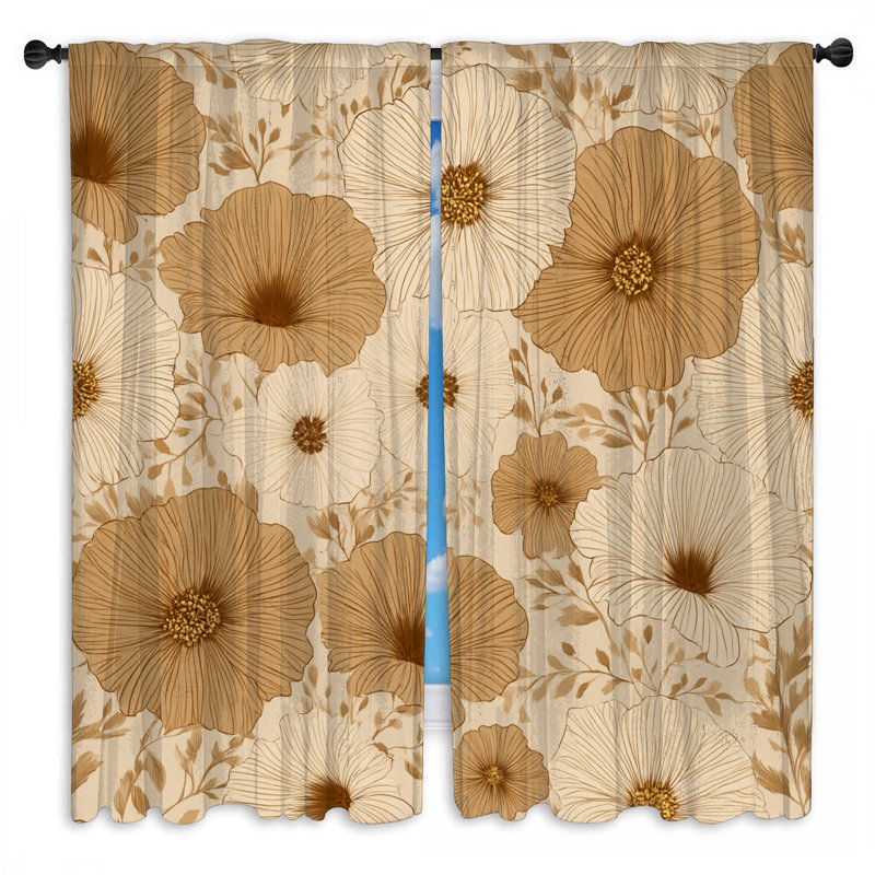 Rideaux obscurcissant et fleurs obscurcissant à motif floral - 2 panneaux, 20in x 50in - 2 panels, Transparent