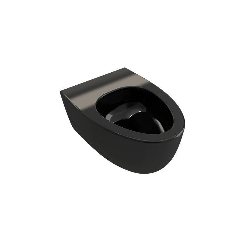 Milano Wall-hung Elongated Toilet Bowl, Black