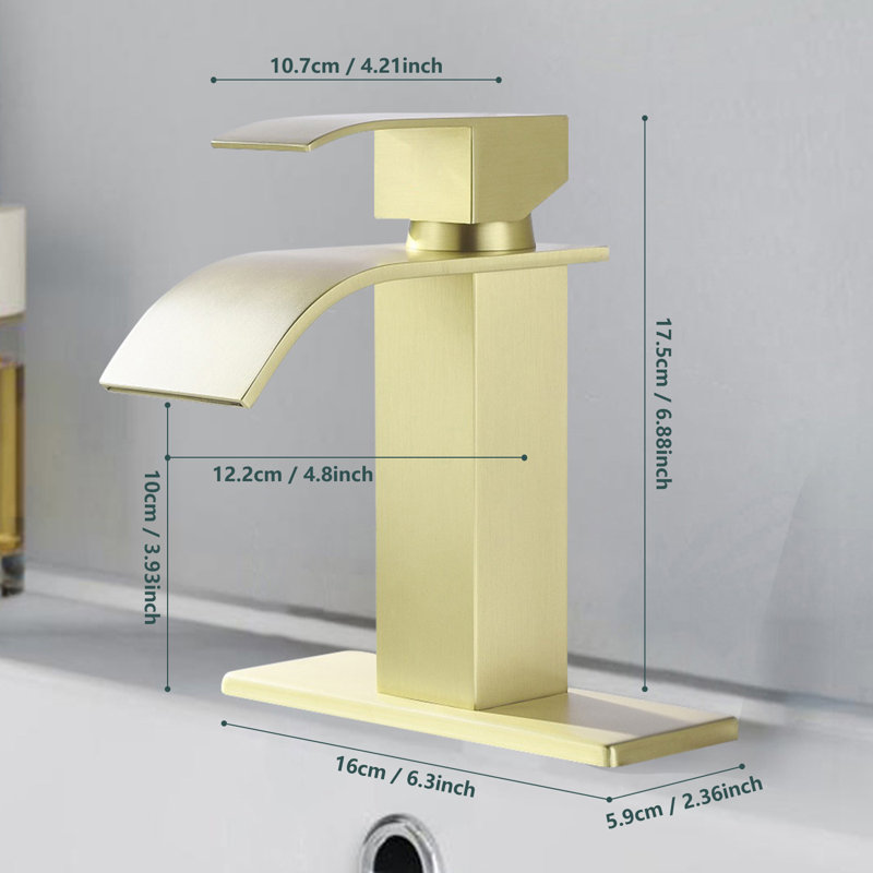 Single-Hole Single-handle Bathroom Faucet, Brushed Gold