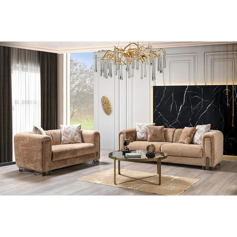 Canapé et causeuse, Brun