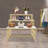31.5" 3-Tier Stepped Retail Display Stand, White Faux Marble and Gold Metal Boutique Shoe Rack