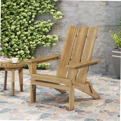 Chaise Adirondack pliable en bois d'acacia, siège d'extérieur rustique avec une finition moderne élégante et un design pliable pratique