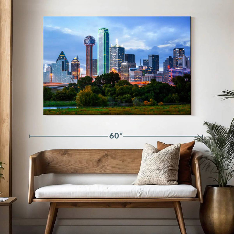 Sireci Iconic Downtown Dallas Skyline, 34" H x 51" W