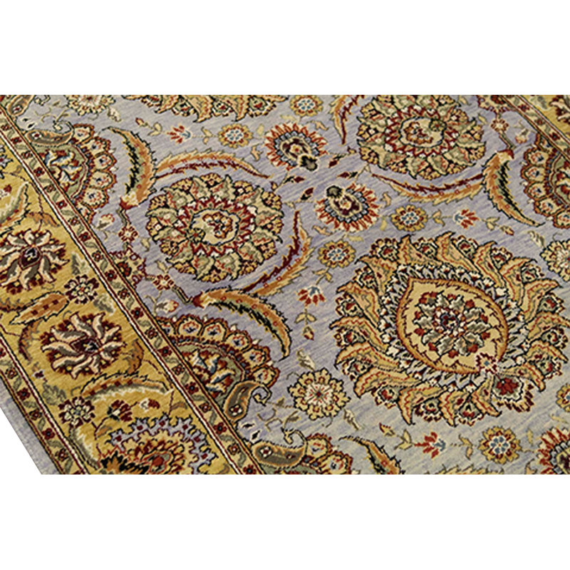 Tapis gris et doré de haute qualité noué à la main