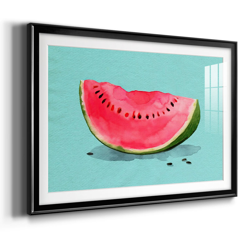 Summer Watermelon I, reproduction d'art encadrée, Noir, H 30 po x l 44 po x P 1,5 po