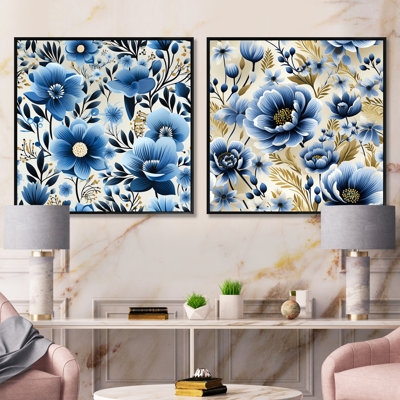 Heise - Ensemble de 2 collages floraux carrés