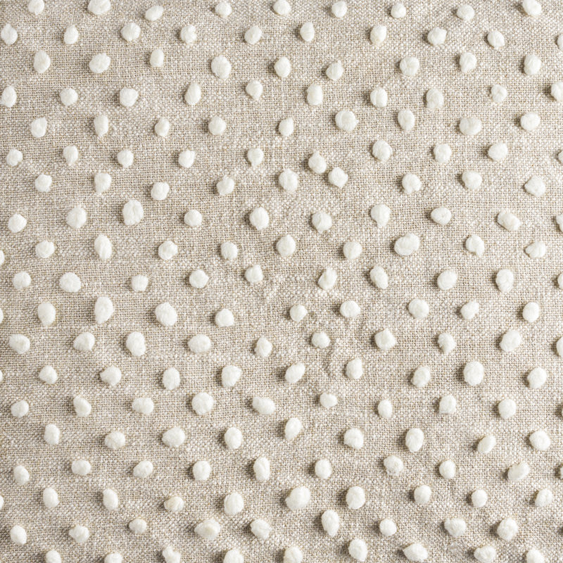 Oatmeal and Cream Polka Dot Cotton Linen Throw Pillow