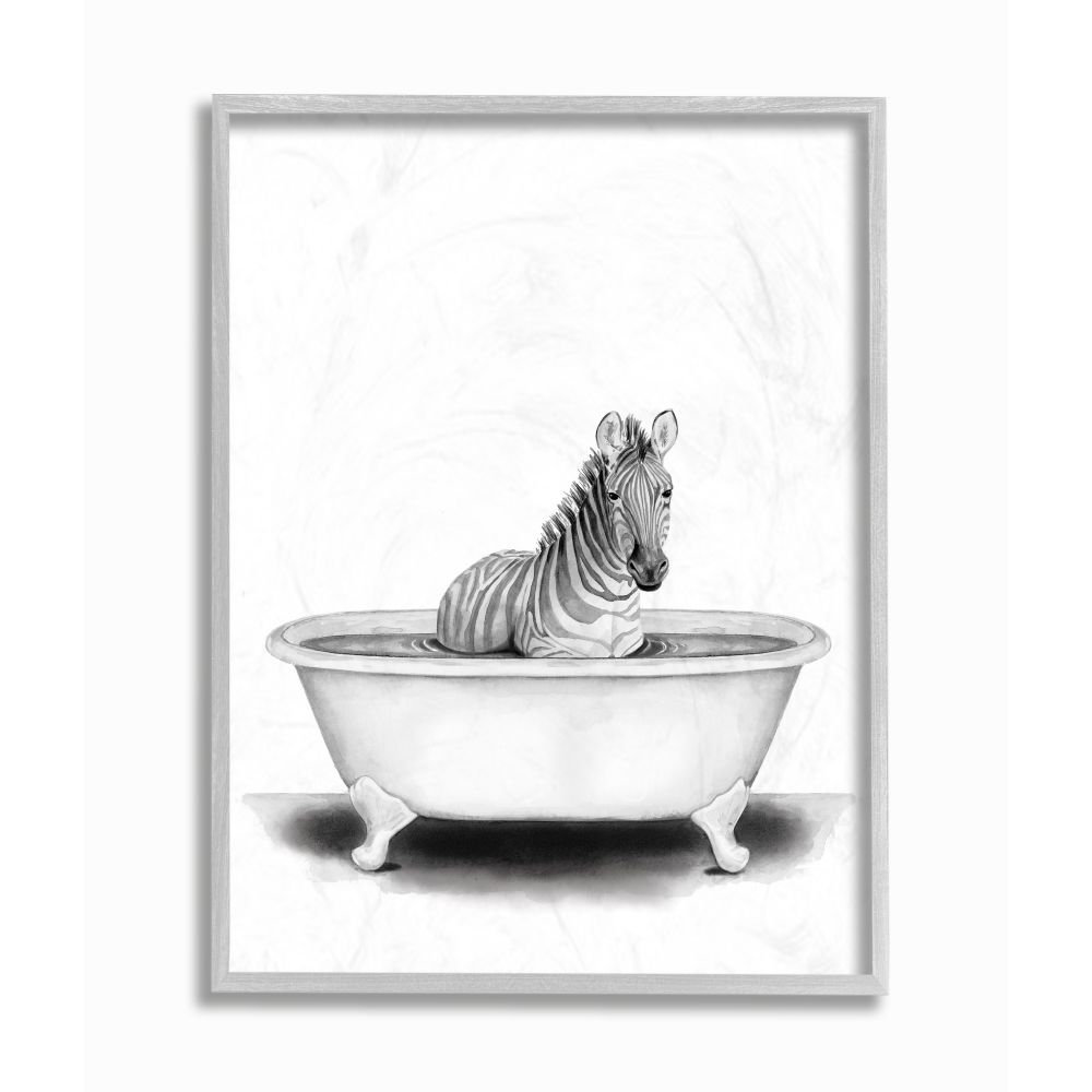 " Zebra In A Tub Funny Animal Bathroom " by Rachel Neiman Stupell Industries 