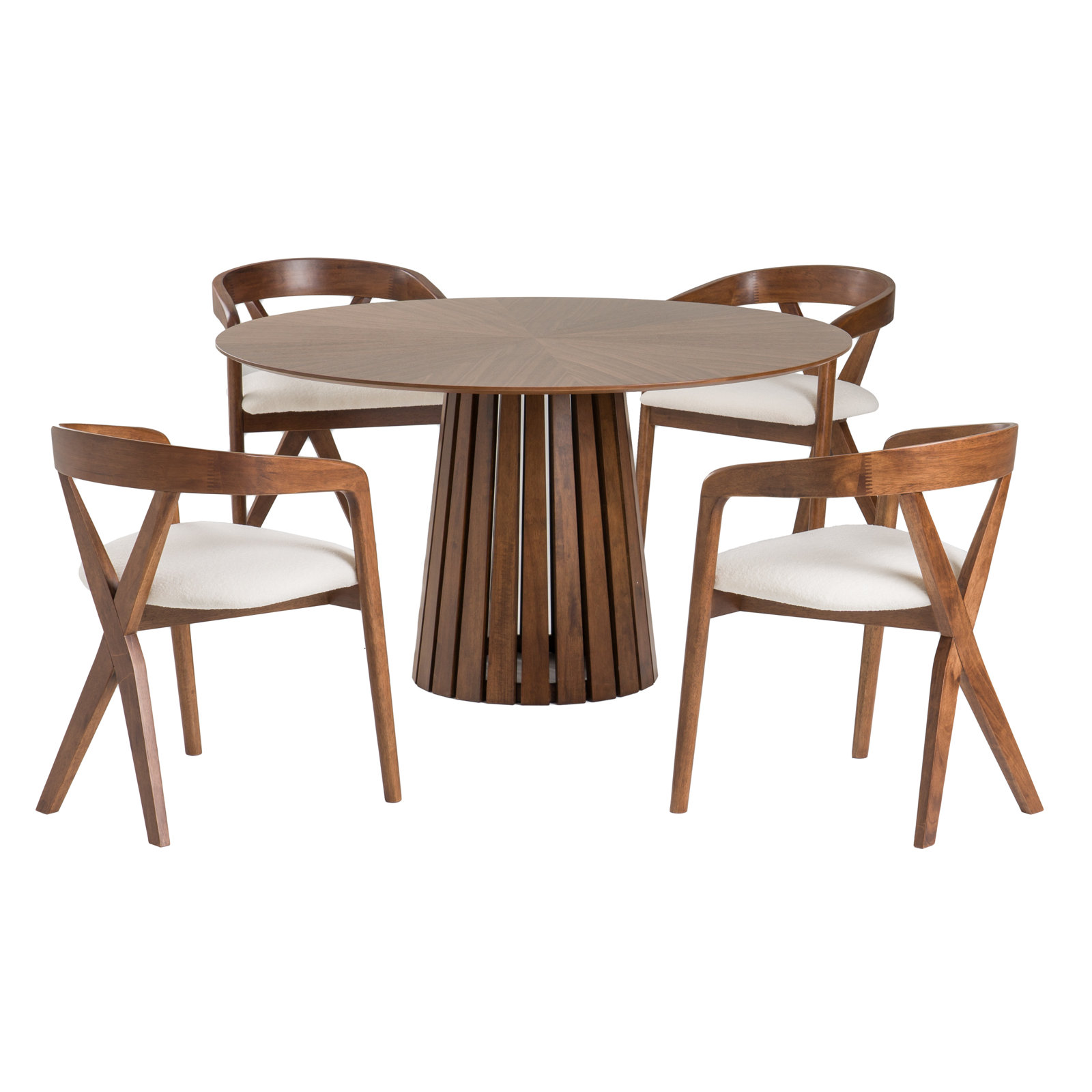 Greco 54'' Round Dining Table, Walnut