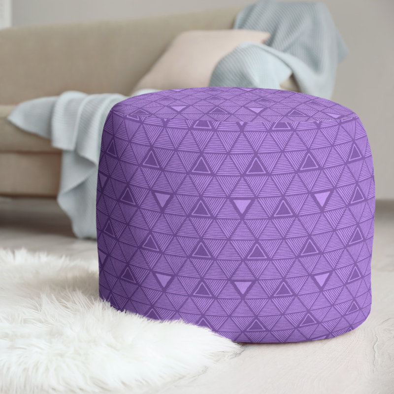 Upholstered Pouf, Medium Purple