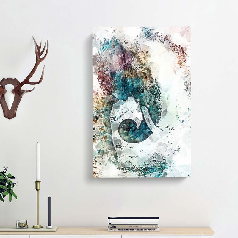 Elephant Profile In Abstract - Wrapped Canvas Painting, 76cm H x 50cm W x 3cm D