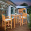 Outdoor 3 - Piece Teak Bistro Set with Cushions