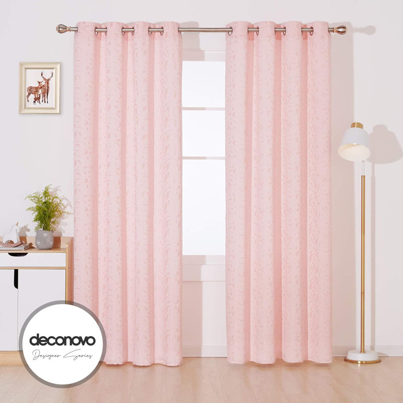 Blackout Curtain Pair, 132cm wide x 183cm high, Dark pink