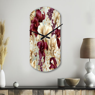 Royal Victorian Flourish Victorian Motif - horloge murale cylindrique florale