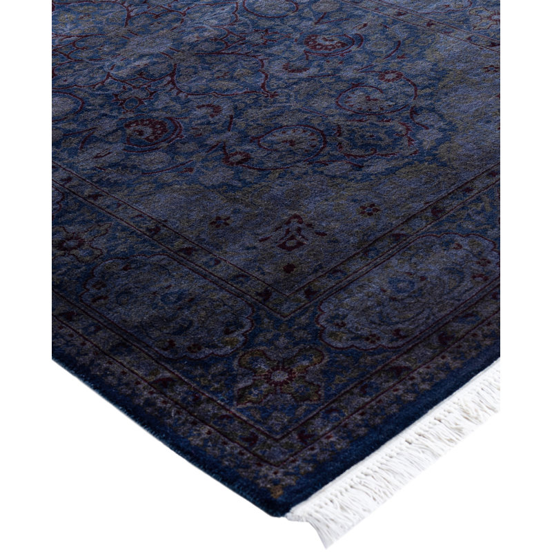 Overdyed Hand-Knotted Wool Modern-Contemporary Gray Area Rug 3' 3" x 5' 3"
