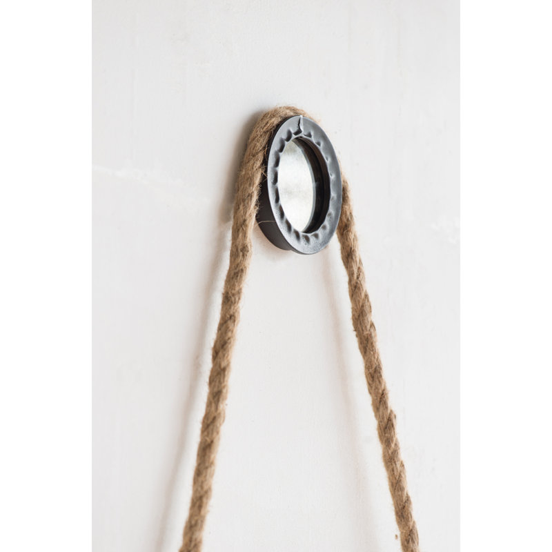 Miroir contemporain avec sangle de corde - 19,5 po pour la salle de bain et le hall d'entrée