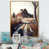 Toile avec cadre flottant or