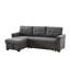 Canapé-lit modulaire réversible en lin Sierra gris foncé de 54,0 x 84,0 x 35,0