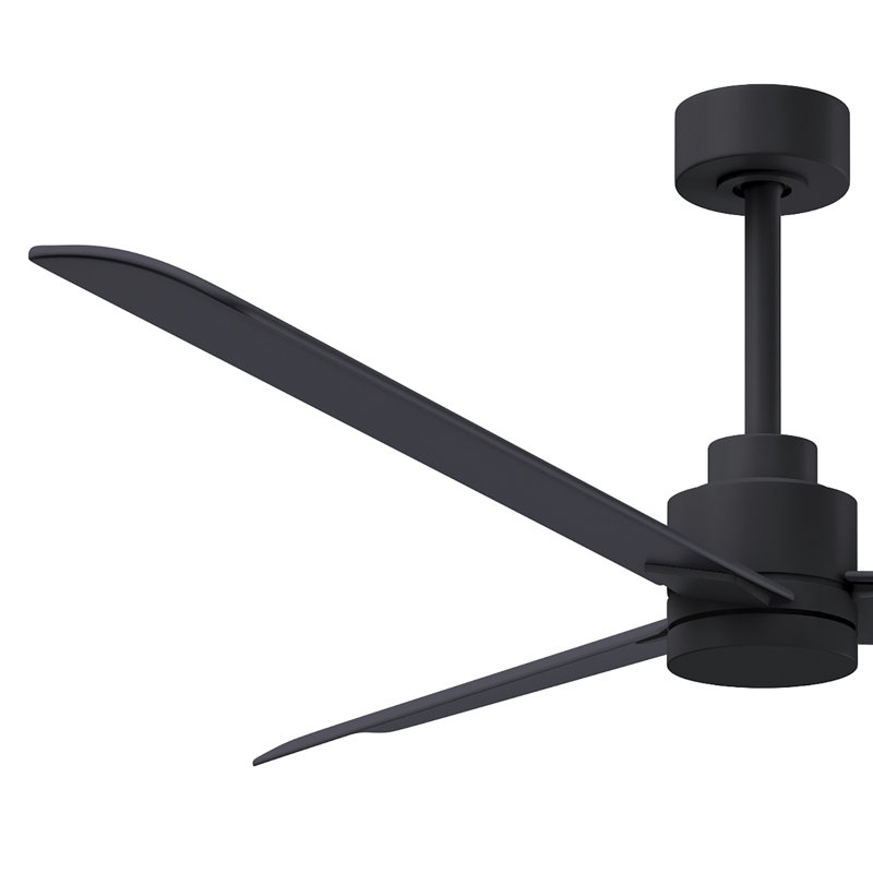 Ventilateur de plafond Alessandra, Noir mat, Noir mat