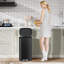 Poubelle à pédale, poubelle en acier inoxydable, poubelle à fermeture en douceur avec seau intérieur en plastique amovible, résistant aux empreintes digitales, poubelle à couvercle, combinaison pour la maison de cuisine-100738185-100742167