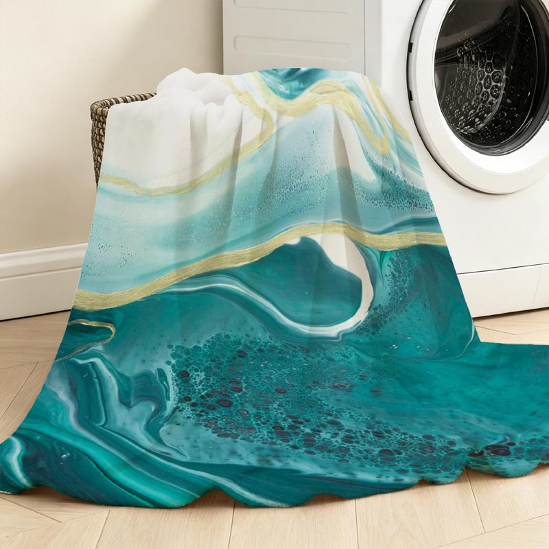 Jeté transparent en flanelle molletonnée ultra douce, reproduction de peinture, impression recto, Throw 50" x 60"
