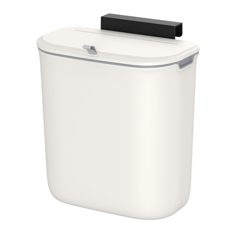 9 Litre Touch Top Kitchen Trash Can, White