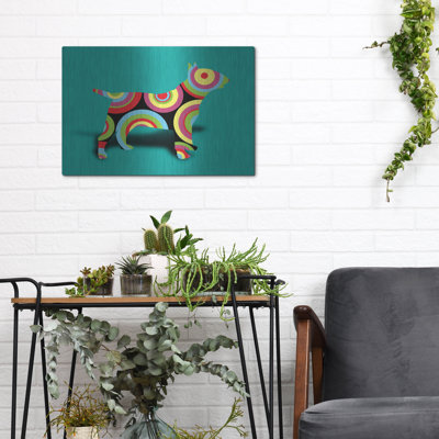 Art mural en métal Winston Porter «Bull Terrier Pop 2» par Mark Ashkenazi