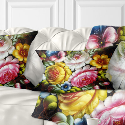Coussin décoratif floral digital floral bouquet