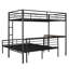 Space-saving Twin Over Full Metal Bunk Bed With Integrated Desk, Modern Design