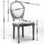 Chaises de salle à manger en tissu de lin gris foncé, élégance française, base en bois massif, finition antique de style Sw1845dg, bois