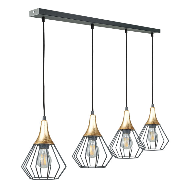 Yaelle 4 - Light Kitchen Island Pendant, Black/Gold