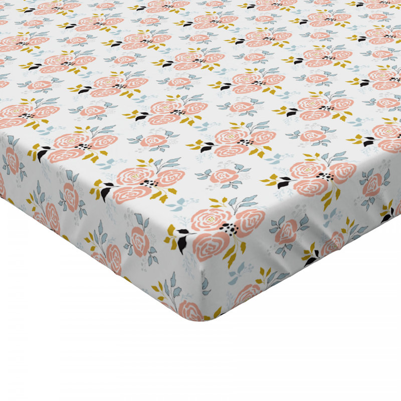 Microfiber Floral Fitted Sheet, Full Fitted Sheet