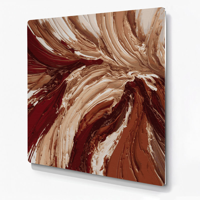 «Lyrical Abstraction 10», art mural en métal brun, H 32 po x l 32 po