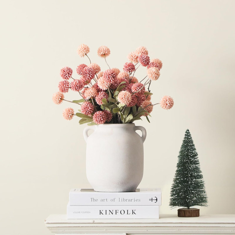 7.6" Handcrafted Rustic Ceramic Vase: Waterproof Decor for Fresh/Dried Flowers & Table Centerpieces