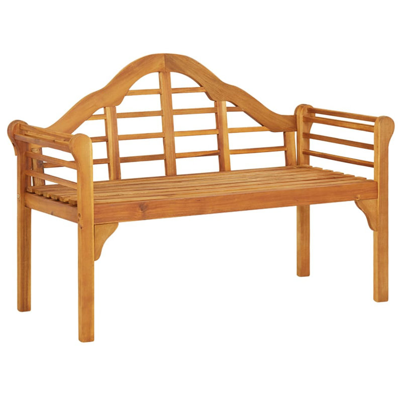 Banc de jardin brun moyen en bois d'acacia massif pour l'extérieur
