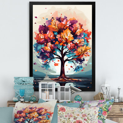 Orange orange, feuillage d'arbre I - art mural arbre